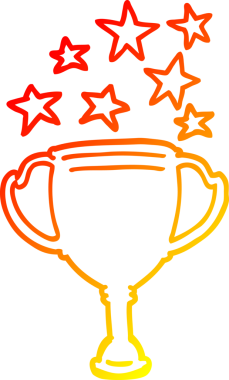 Bir insan tarafından çizilmiş bir çizgi film spor kupası çizimi.