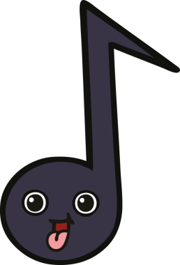 Bir insan tarafından çizilmiş güzel bir nota karikatürü.