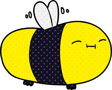 Bir insan tarafından çizilmiş mutlu çizgi film arısı