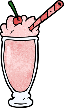 bir insan tarafından çizilmiş karikatür milkshake