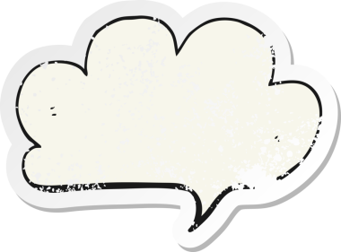 Bir insan tarafından çizilmiş bir karikatür bulutu konuşma balonunun gerilimli yapıştırması