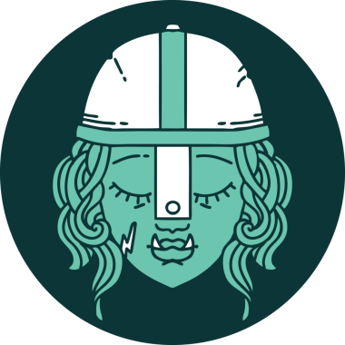 Bir insan tarafından çizilmiş Ork savaşçısı karakteri simgesi