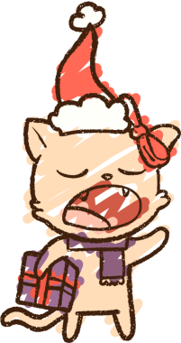 Bir insan tarafından çizilen Noel Kedisi Tebeşiri