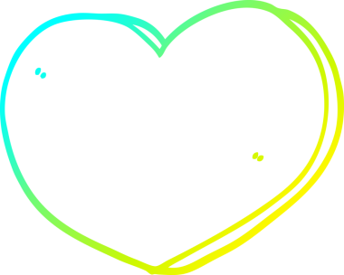 Bir insan tarafından çizilmiş karikatür kalp çizimi.