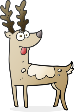 Bir insan tarafından çizilmiş karikatür ren geyiği.