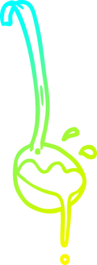 Bir insan tarafından çizilen çorba kepçesinin soğuk gradyan çizgisi