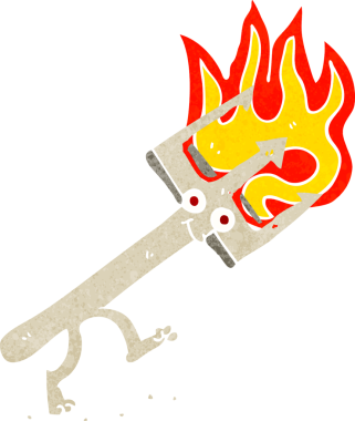 Bir insan tarafından çizilmiş şeytan çatalı.