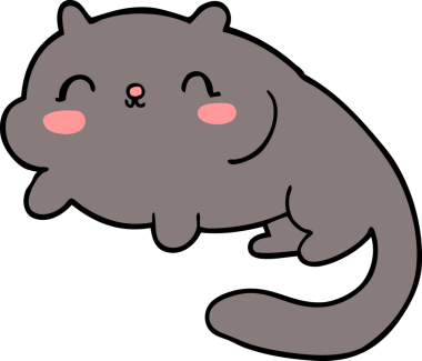 Bir insan tarafından çizilmiş çizgi film kedisi.