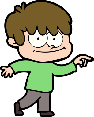 Bir insan tarafından çizilmiş mutlu çizgi film adamı.