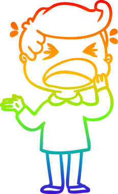 Bir insan tarafından çizilmiş bağıran bir karikatür çizimi.