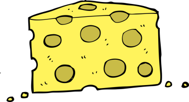 Bir insan tarafından çizilmiş çizgi film peyniri.