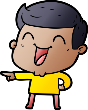 Bir insan tarafından çizilmiş gülen çizgi film adamı.