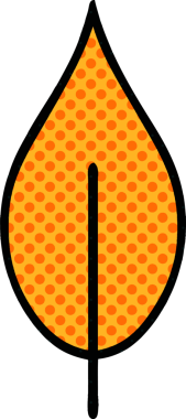 Bir insan tarafından çizilmiş bir güz yaprağının çizgi roman tarzı