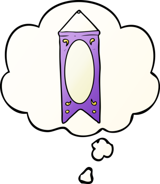 Düşünce baloncuğu ile bir insan tarafından çizilmiş karikatür kraliyet afişi.