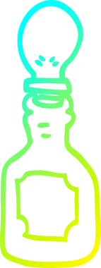 Bir insan tarafından çizilmiş pipetli çizgi film yağ damlatıcısının soğuk gradyan çizimi.