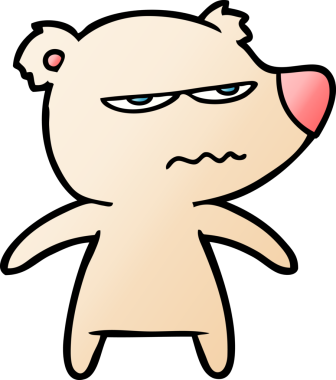 Bir insan tarafından çizilmiş kızgın ayı çizgi filmi.