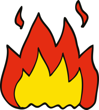 Bir insan tarafından çizilmiş karalama ateşi.