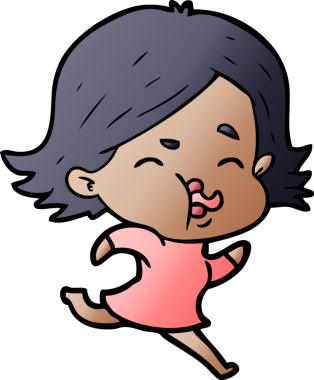 Bir insan tarafından çizilen karikatür kızı.