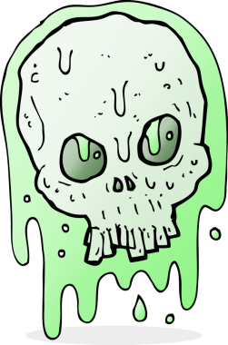 Bir insan tarafından çizilmiş sümüksü kafatası.