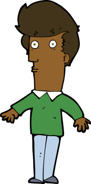 Çizgi film bir insan tarafından çizilmiş ürkmüş bir adam