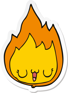 Bir insan tarafından çizilmiş karikatür alevi etiketi.