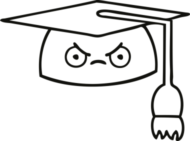 Mezuniyet şapkası çizimi bir insan tarafından çizilmiş.