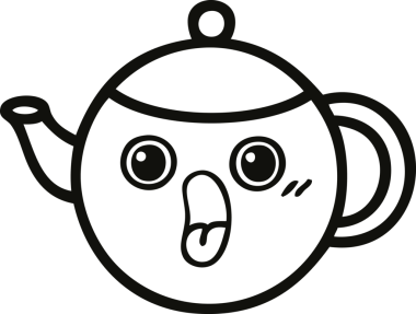 Bir insan tarafından çizilmiş çaydanlık çizimi.