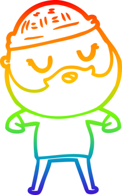 Bir insan tarafından çizilmiş sakallı bir karikatür çizimi.