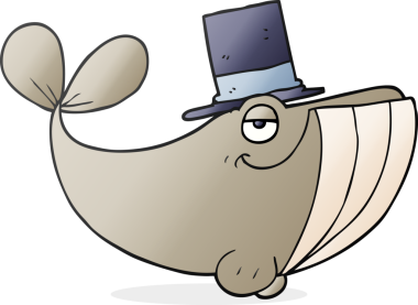 Bir insan tarafından çizilmiş silindir şapkalı bir balina.