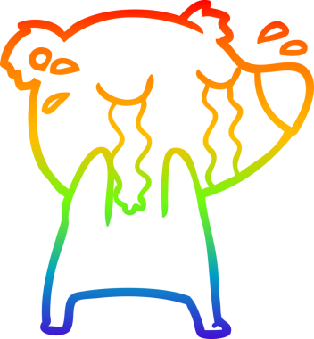 Bir insan tarafından çizilmiş ağlayan kutup ayısının çizgi çizimi.