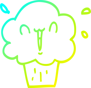 Soğuk gradyan çizgisi bir insan tarafından çizilmiş bir kek.