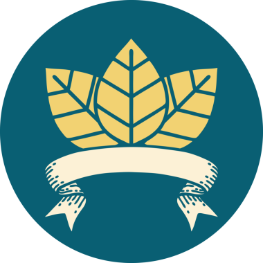 bir insan tarafından çizilmiş yaprak sancağına sahip dövme biçimi simgesi