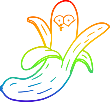 gökkuşağı gradyan çizgi çizimi bir insan tarafından çizilmiş muzlu çizgi