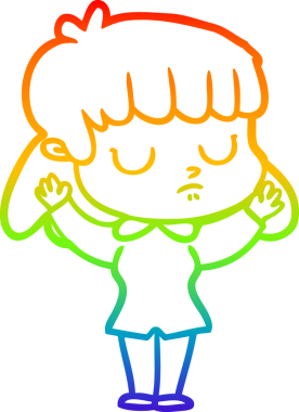 gökkuşağı gradyan çizgi çizimi bir insan tarafından çizilmiş ilgisiz bir kadın