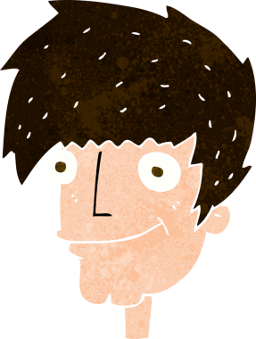 Bir insan tarafından çizilmiş gülümseyen adam.