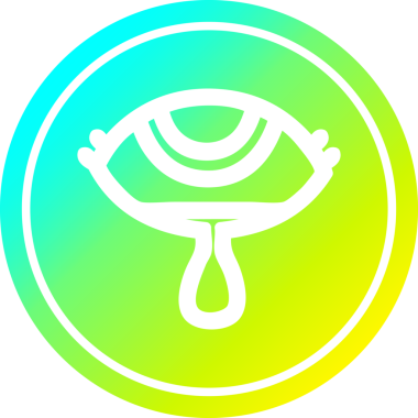 Ağlayan göz yuvarlak simgesi ve bir insan tarafından çizilen havalı gradyan bitiş.