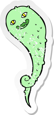 Bir insan tarafından çizilmiş ürkütücü bir karikatürün gerilimli yapıştırması.