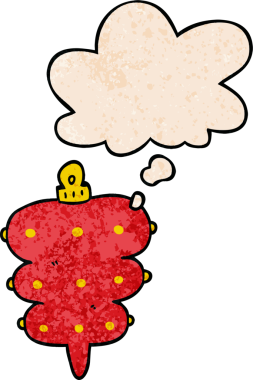 bir insan tarafından çizilmiş grunge desenli düşünce baloncuğu ile noel dekorasyonu.