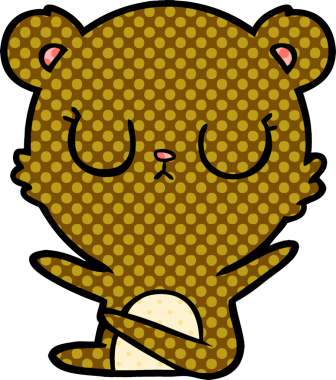 Bir insan tarafından çizilmiş barışçıl çizgi film ayısı.