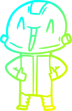 Bir insan tarafından çizilmiş soğuk gradyan robot çizimi