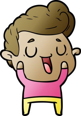 Bir insan tarafından çizilmiş mutlu çizgi film adamı.