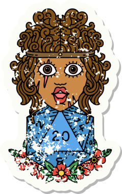 Retro Dövme Tarzı İnsan Barbarlığı Bir insan tarafından çizilmiş 20 zar ile