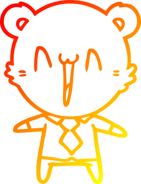 Bir insan tarafından çizilen mutlu ayı karikatürünü çiziyorum.