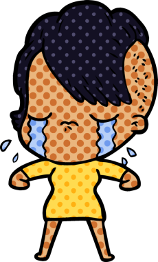 Bir insan tarafından çizilmiş ağlayan bir kız.