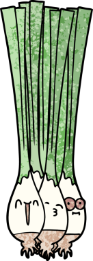 bir insan tarafından çizilmiş taze soğanlar