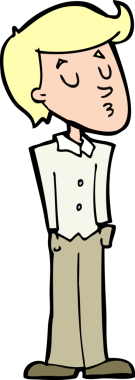 Bir insan tarafından çizilmiş sakin adam çizgi filmi.