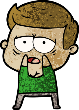 Bir insan tarafından çizilmiş yorgun bir adam.