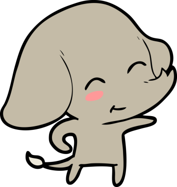 Bir insan tarafından çizilmiş şirin bir fil.