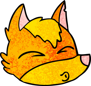 Bir insan tarafından çizilmiş tilki çizgi film karakteri