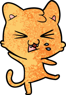 Bir insan tarafından çizilmiş kedi tıslaması.